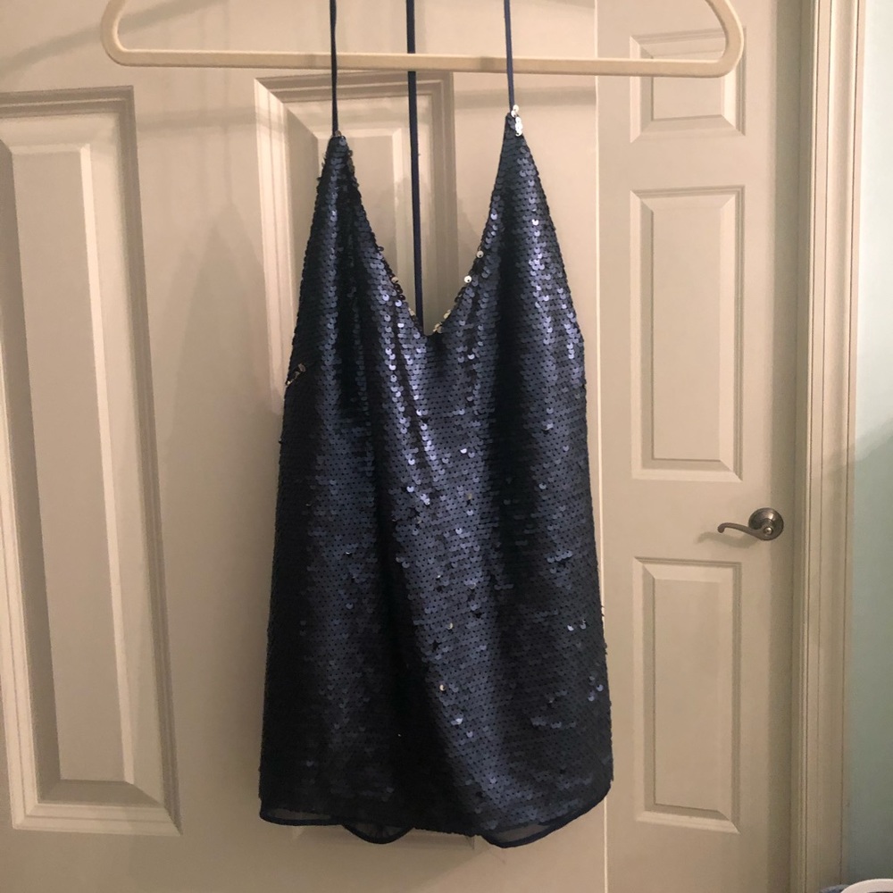 Sequined Navy Camisole